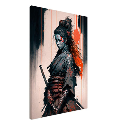 Cyberpunk Samurai Canvas Art: Futuristic Yakuza Bounty Hunter