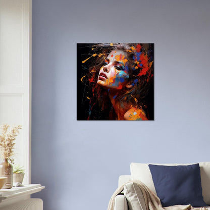 Abstract Woman Portrait: Bold Paint Canvas Art, Modern Home Decor