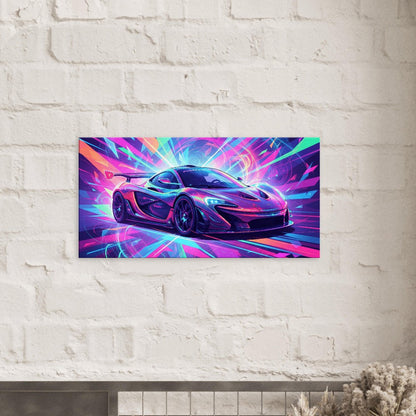 McLaren P1 GTR Neon Art | Canvas Print | Wall Decor - Canvas Art