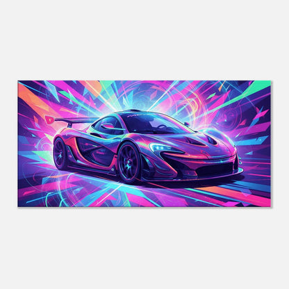 McLaren P1 GTR Neon Art | Canvas Print | Wall Decor - Canvas Art
