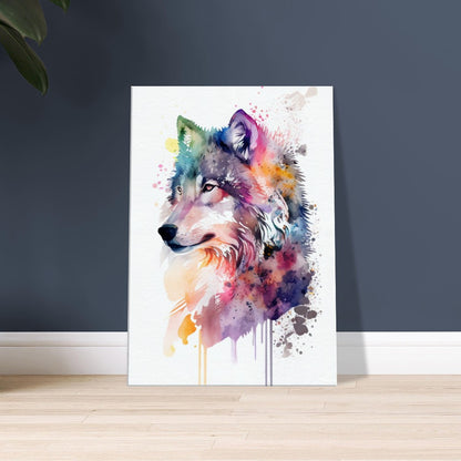 Watercolor Wolf Art Print: Majestic Animal Canvas Wall Decor