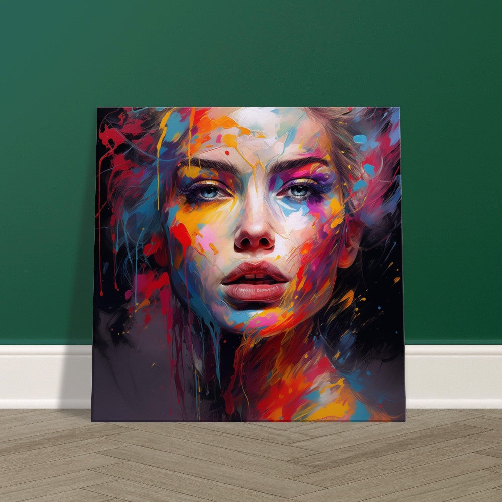 Abstract Woman Face Canvas Art: Colorful Silhouette in Bloom