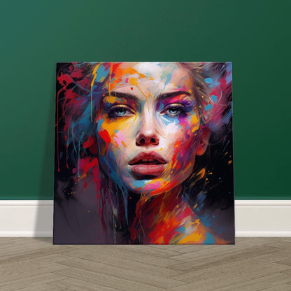 Abstract Woman Face Canvas Art: Colorful Silhouette in Bloom
