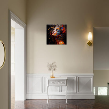 Abstract Woman Portrait: Bold Paint Canvas Art, Modern Home Decor