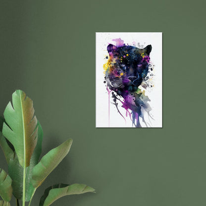 Panther Watercolor Canvas Art: Mysterious Big Cat Decor