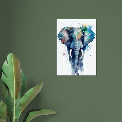 Elephant Watercolor Art Print: African Safari Canvas Decor