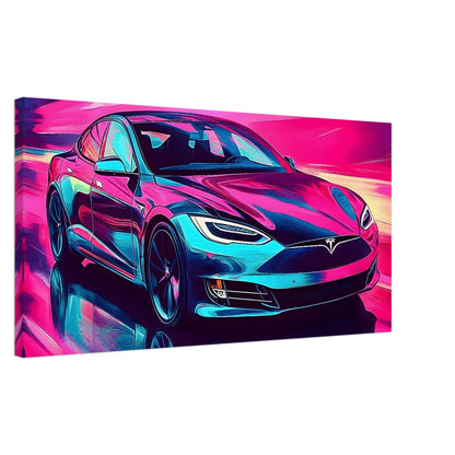 2026 Tesla Model S Neon Art – canvas wall art by Endozi Designs, view 4