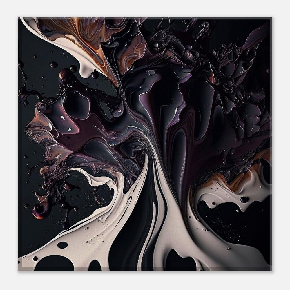 Ink Splatter Canvas Art: Abstract Marble Motif, Photorealistic Visuals