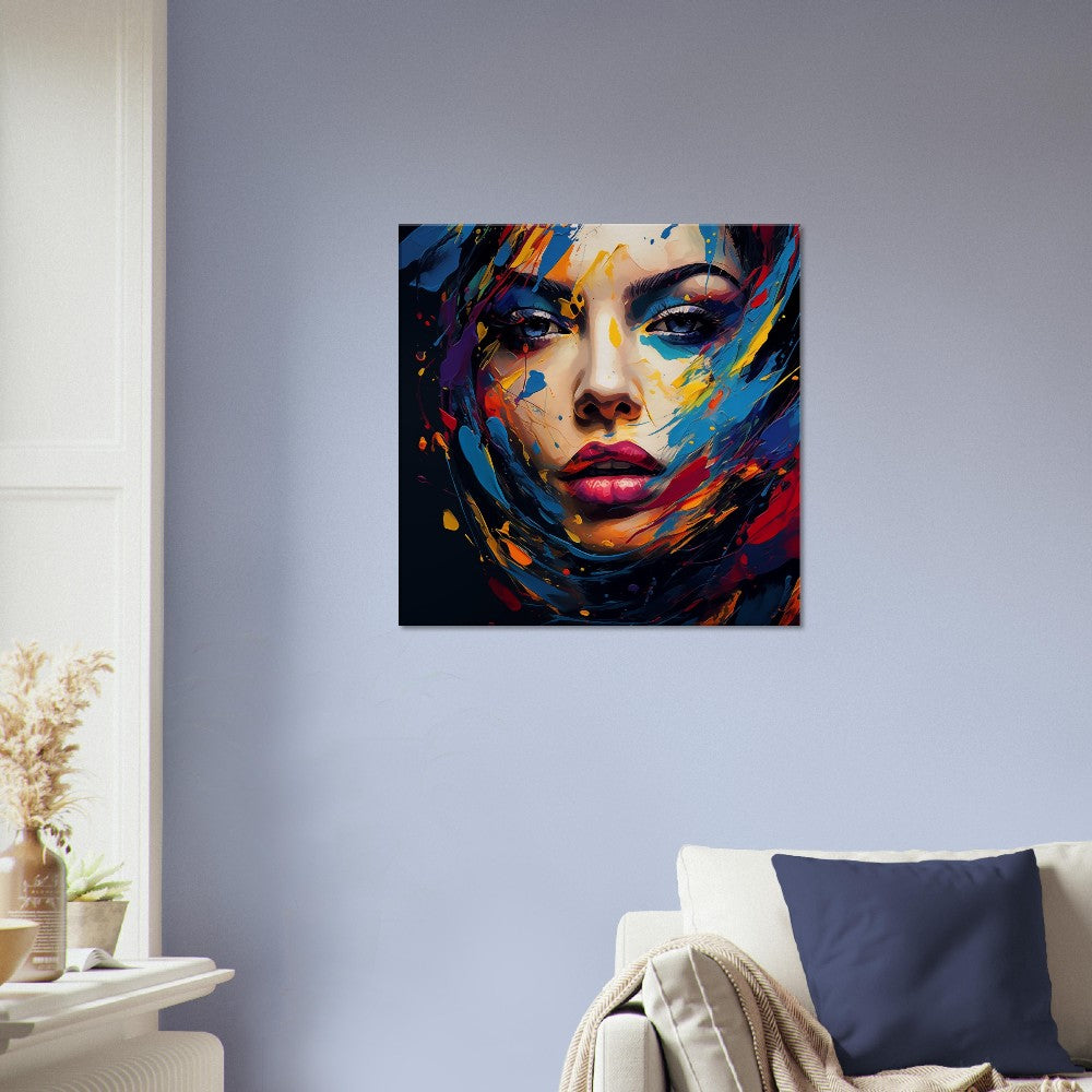 Woman's Face Canvas Print: Colorful Abstract Portrait Art