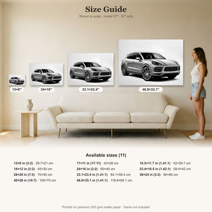 Porsche Cayenne Sketch Poster – poster by Endozi Designs, view 2