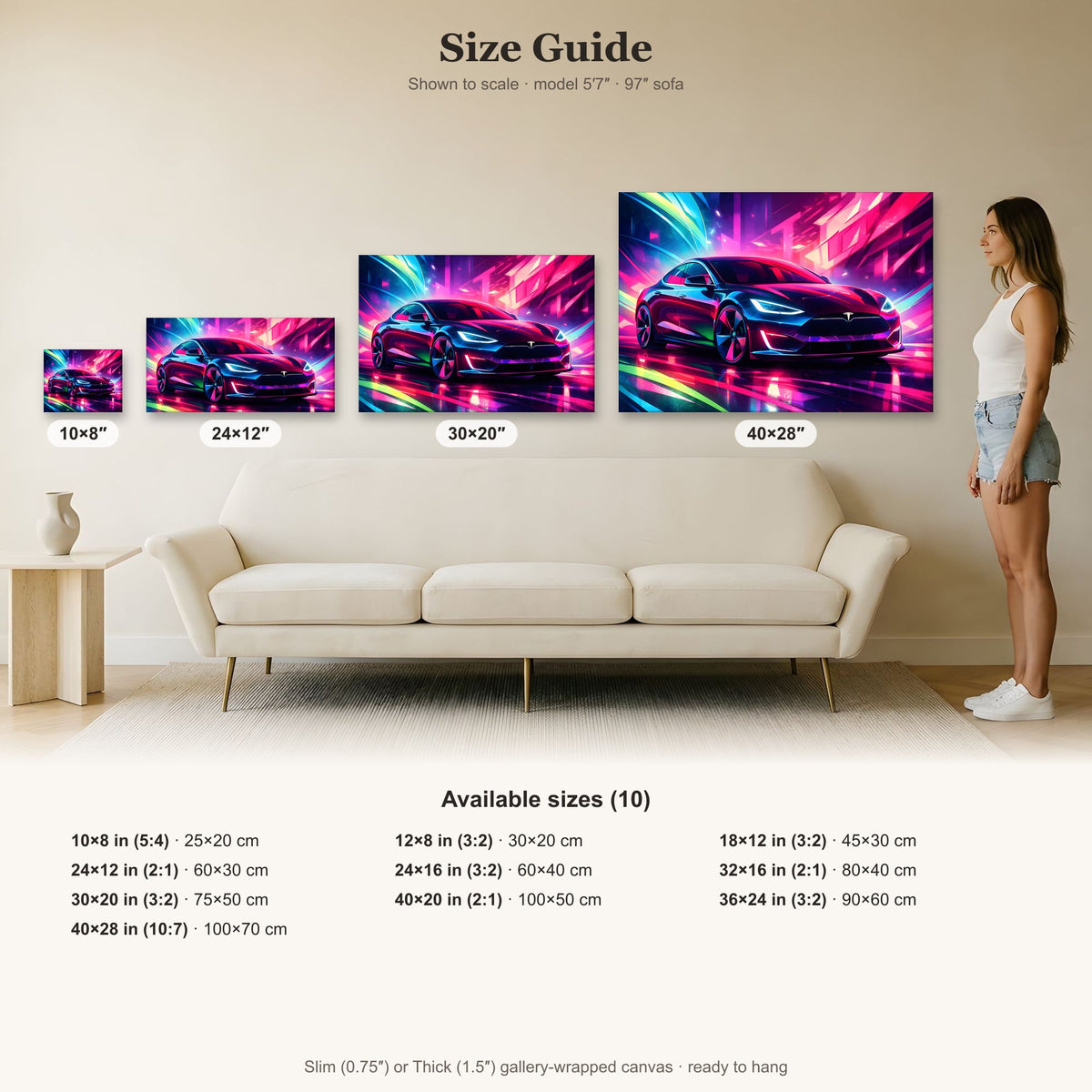 2016 Tesla Model S Canvas Art – canvas wall art by Endozi Designs, view 2