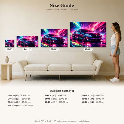 2016 Tesla Model S Canvas Art – canvas wall art by Endozi Designs, view 2